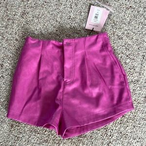 Avec les filles leather shorts, magenta, size S, with tags